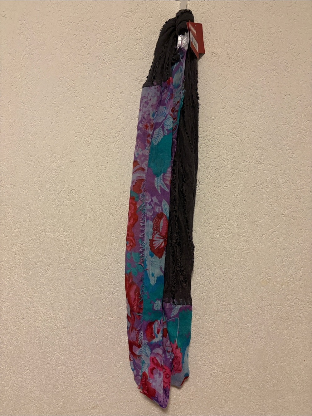 Mossimo Supply Co. Floral Wrap Scarf in Teal, Purple & Black